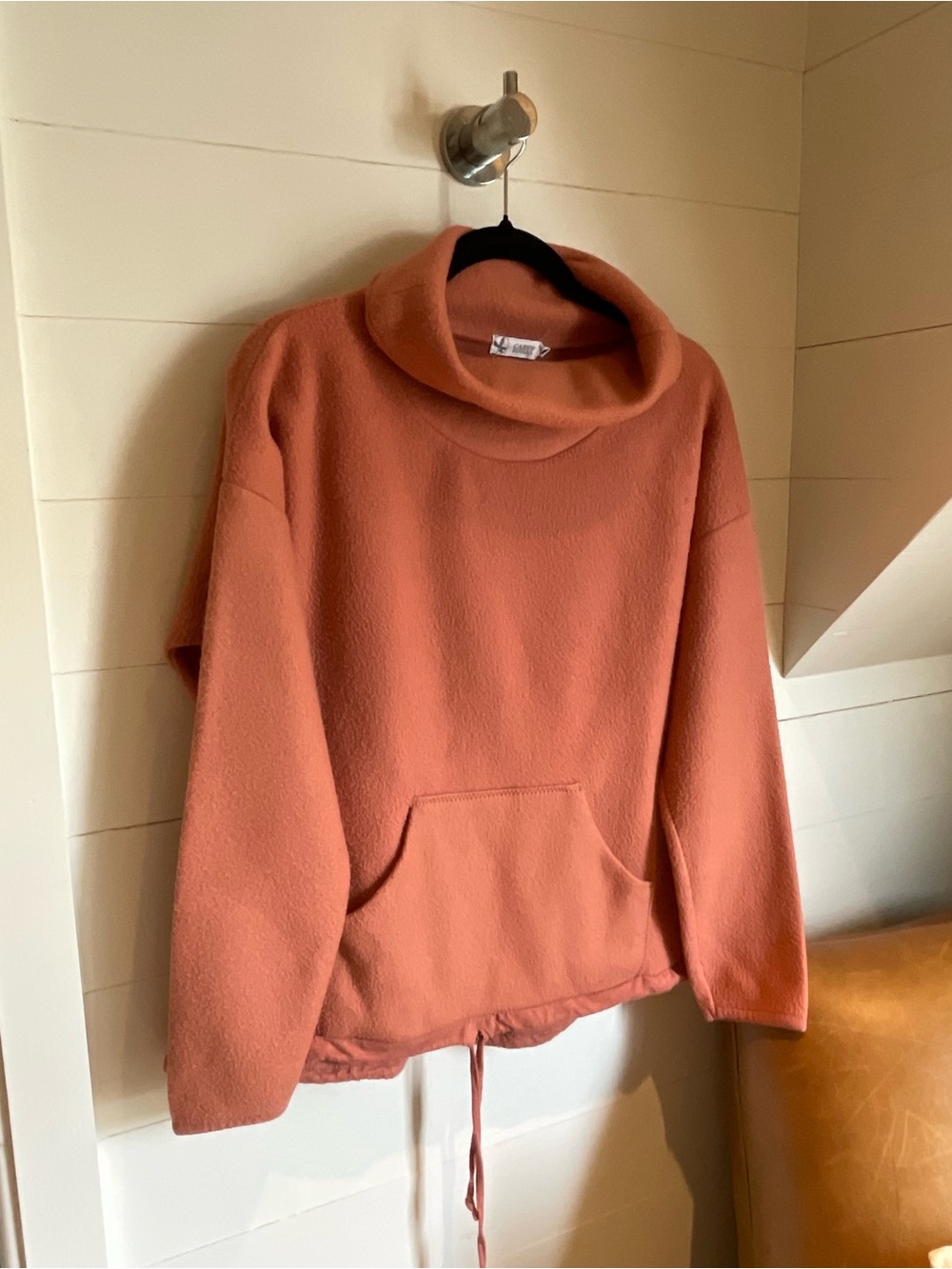 Carve Designs Rust Cowl Neck Fleece Pullover